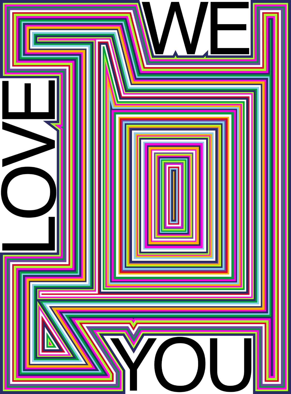 Jim Lambie, We Love You, 2022, digital pigment print, 76 x 56 cm, edition of 50