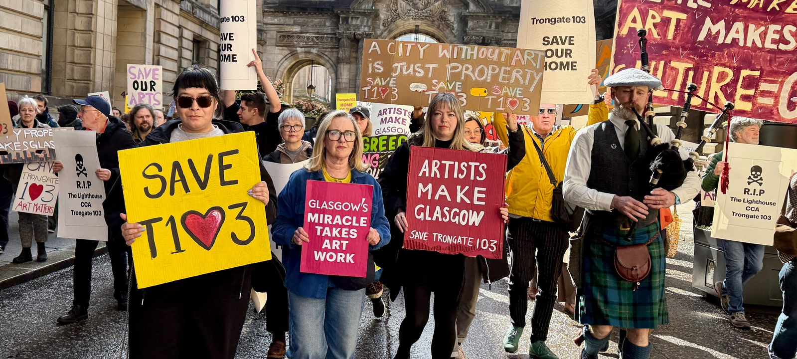 T103 Protest March 2026, photograph courtesy of Fiona Watson