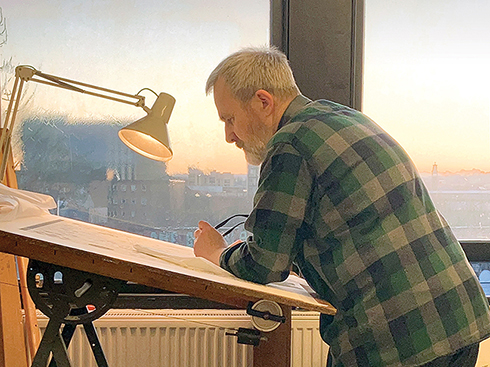 Robertson in his studio